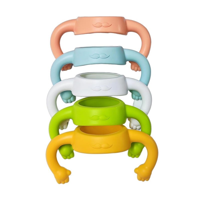 ROMIRUS Silicone Baby Bottle Handles Compatible with Dr. Brown's Feeding Bottles, Easy Grip Removable Handles, 5 Pack - Image 2